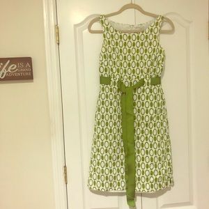 Dress Barn white green dress